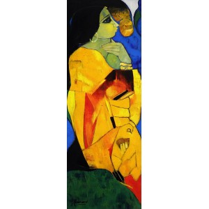 Abrar Ahmed, 12 x 36 Inch, Oil on Canvas, Figurative Painting, AC-AA-112